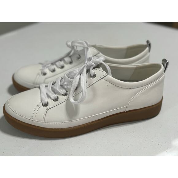 Vionic Tan and White Sneakers with Comfort Fit - Picture 2 of 10
